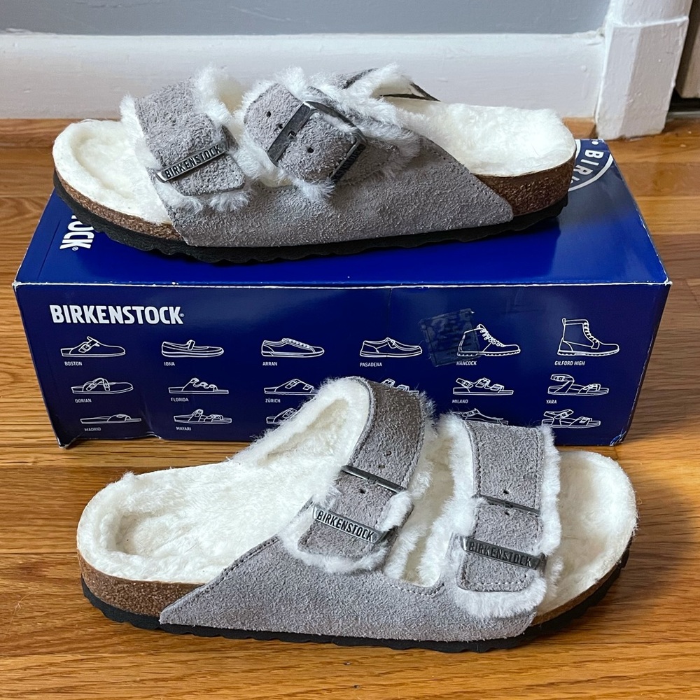 Birkenstock Arizona fur shearling sandals